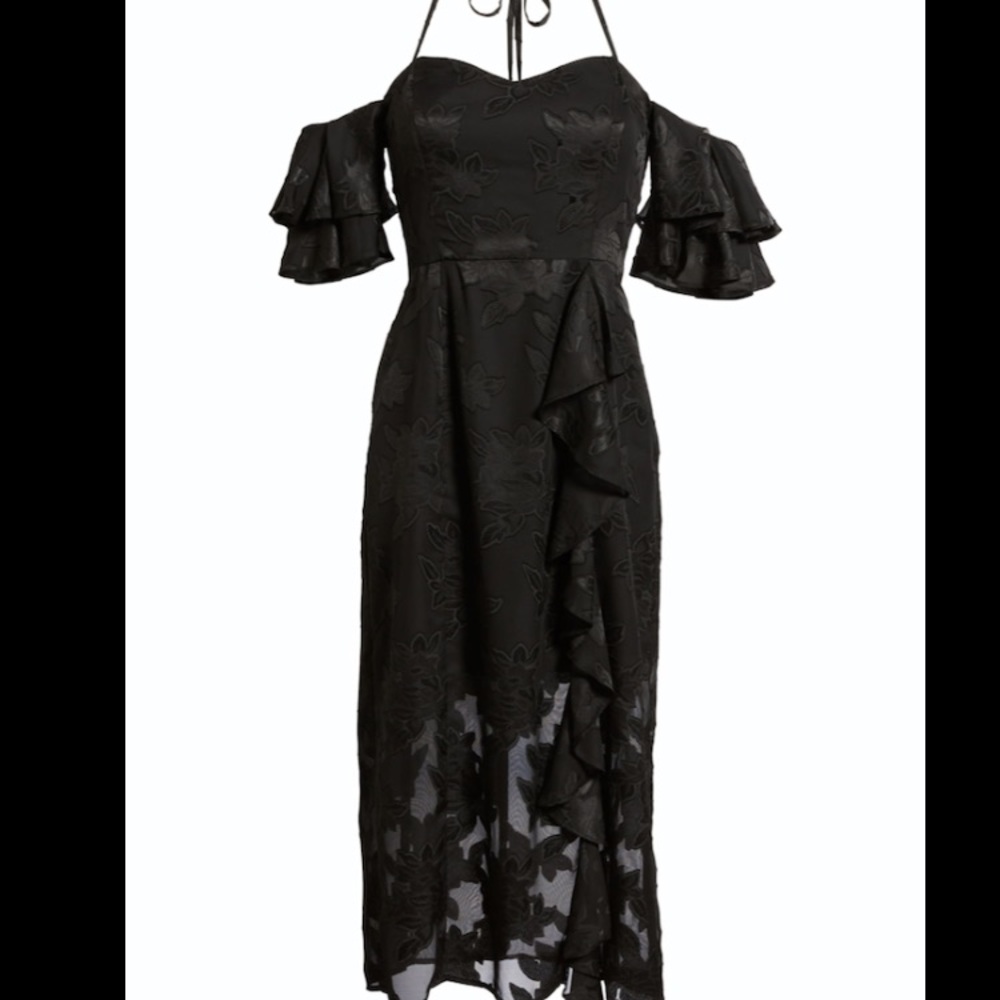 WAYF Black Lace Midi Dress-New - Picture 2 of 7